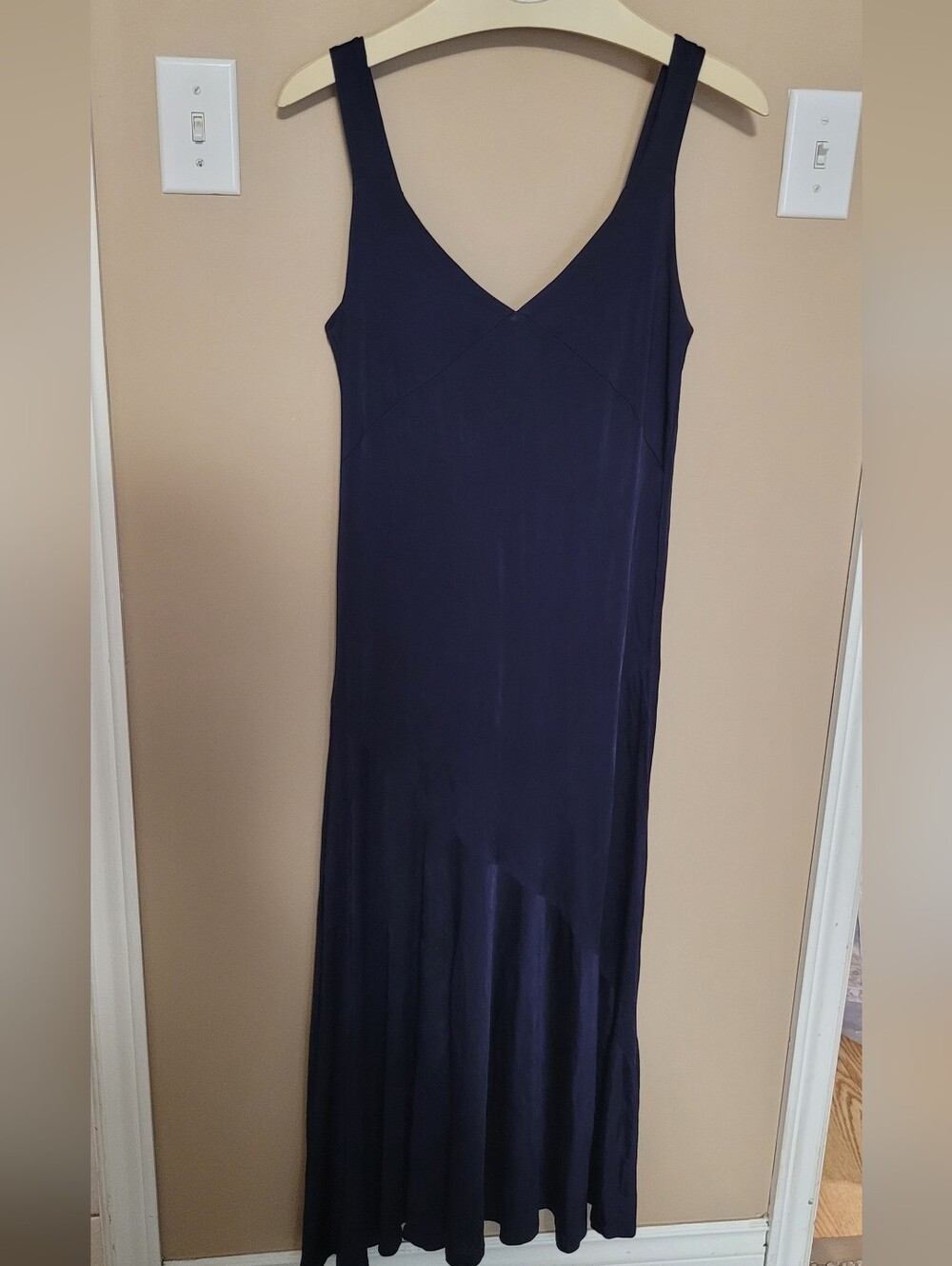 & Other Stories Navy V-Neck Maxi Slip Dress